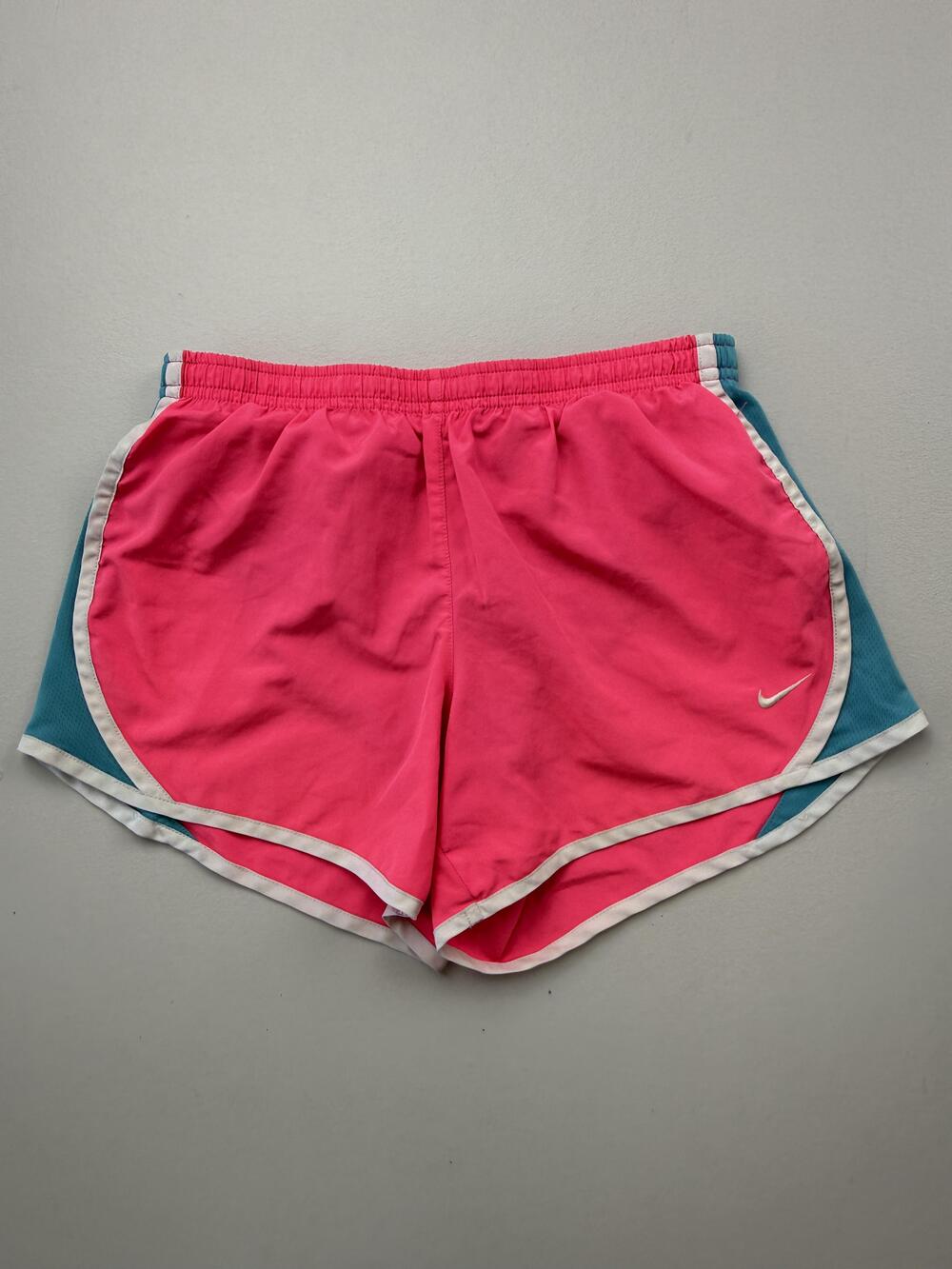 Nike Shorts Womens L Pink Teal Dri-FIT 3in Inseam Running Athletic Gym Workout